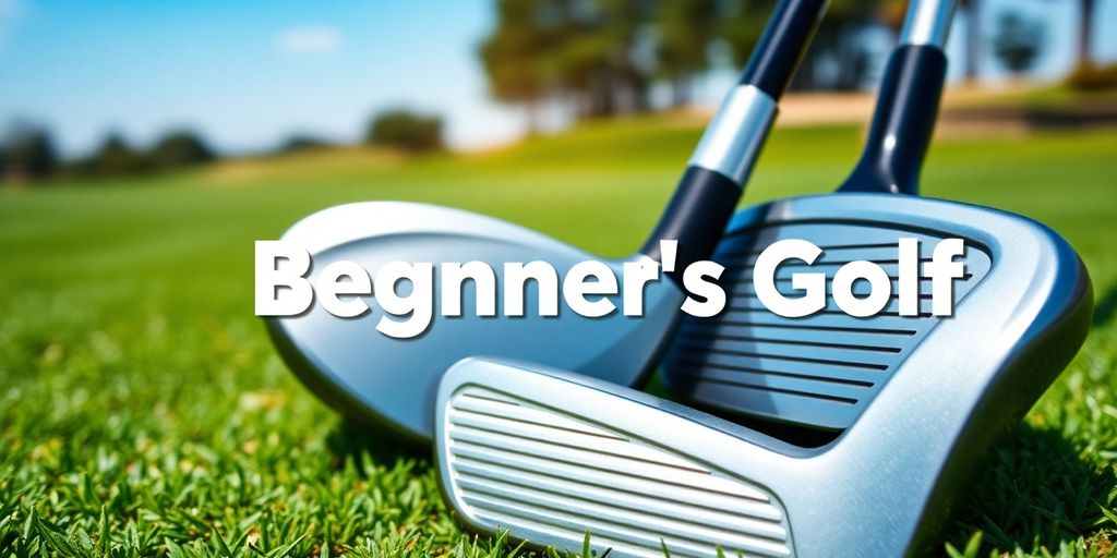 Beginner golf clubs on grass, ideal for new golfers.
