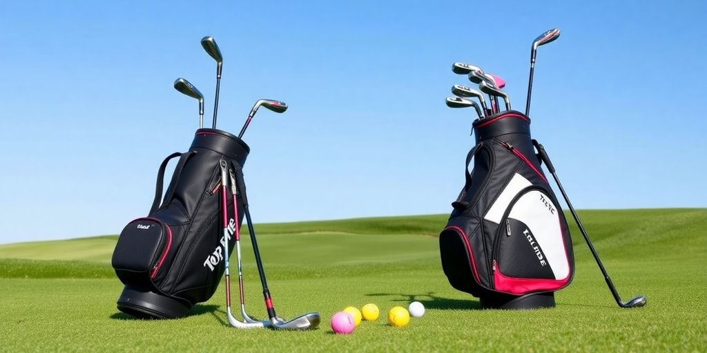 Top Flite women's petite golf set on green grass.