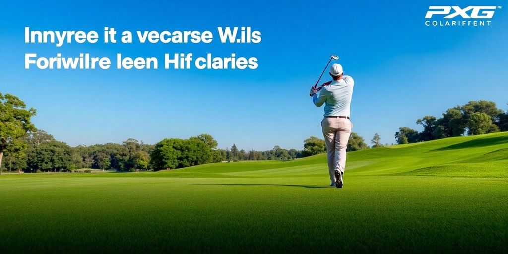 Golfer using PXG clubs on a beautiful golf course.