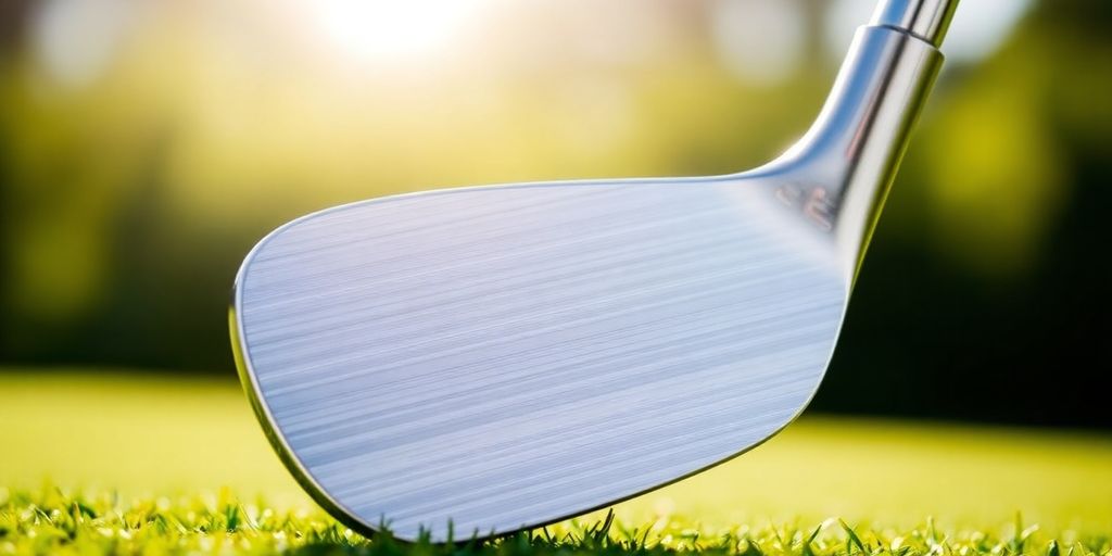 Close-up of 0311 PXG Wedge on golf course.