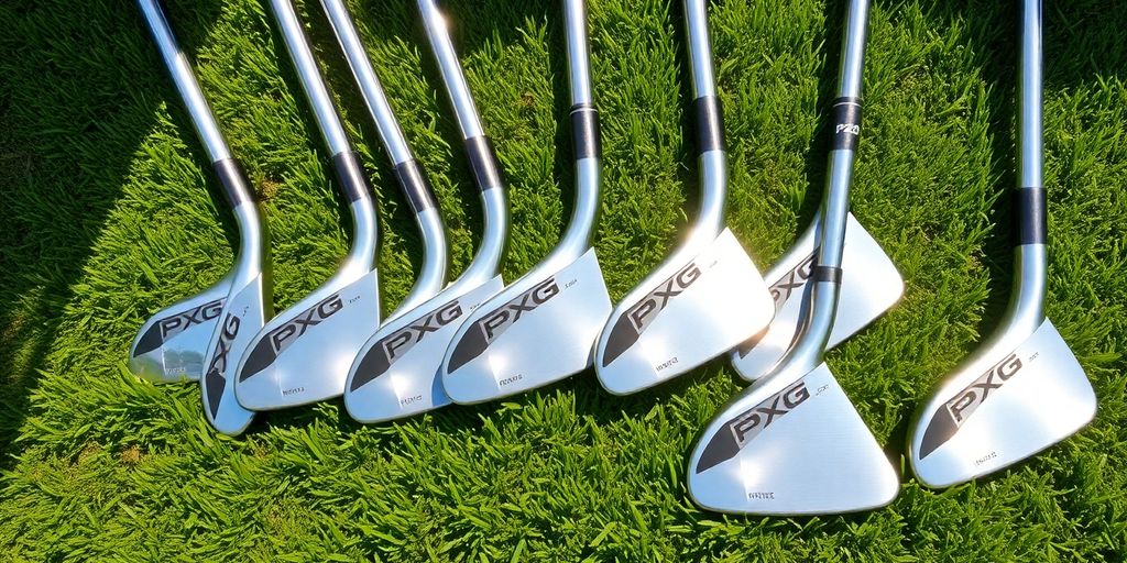 Used PXG wedges on a golf course.