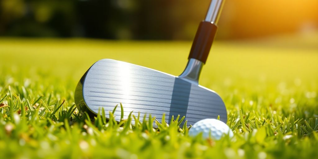Golf chipper club by the green.