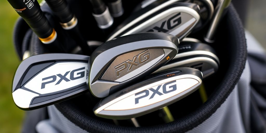 PXG golf clubs in a PGA tour player's bag.
